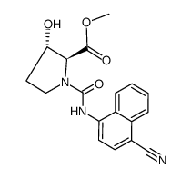 1-(4-cyano-naphthalen-1-ylcarbamoyl)-3-hydroxy-pyrrolidine-2-carboxylic acid methyl ester结构式