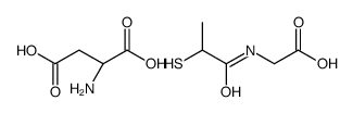 (2S)-2-aminobutanedioic acid,2-(2-sulfanylpropanoylamino)acetic acid结构式