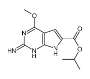 propan-2-yl 2-amino-4-methoxy-7H-pyrrolo[2,3-d]pyrimidine-6-carboxylate structure