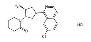 1-[(3S,4S)-4-amino-1-(6-chloroquinazolin-4-yl)-pyrrolidin-3-yl]-piperidin-2-one hydrochloride结构式