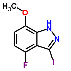 4-Fluoro-3-iodo-7-methoxy-1H-indazole结构式