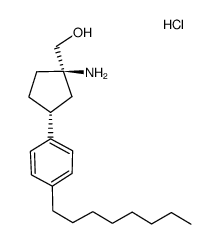 (1R,3R)-1-amino-3-(4-octyl-phenyl)-cyclopentyl-methanol hydrochloride Structure