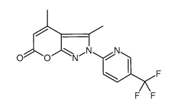 3,4-dimethyl-2-(5-trifluoromethylpyridin-2-yl)-2H-pyrano[2,3-c]pyrazol-6-one结构式