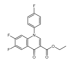 1-(p-fluorophenyl)-6,7-difluoro-1,4-dihydro-4-oxo-quinoline-3-carboxylic acid ethyl ester结构式