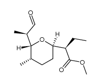 (R)-methyl 2-[(2R,5S,6R)-5-methyl-6-[(S)-1-oxopropan-2-yl]tetrahydro-2H-pyran-2-yl]butanoate结构式