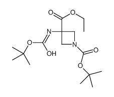 1-Boc-3-ethoxycarbonyl-3-(Boc-amino)azetidine Structure