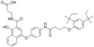 beta-Alanine,N-[[4-[4-[[4-[2,4-bis(1,1-dimethylpropyl)phenoxy]-1-oxobutyl] amino]phenoxy]-1-hydroxy-2-naphthalenyl]carbonyl] structure