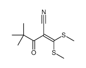 2-[bis(methylsulfanyl)methylidene]-4,4-dimethyl-3-oxopentanenitrile Structure