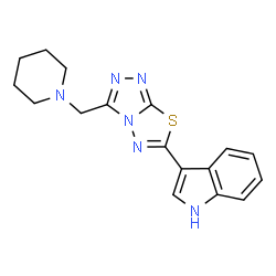 3-[3-(1-Piperidinylmethyl)[1,2,4]triazolo[3,4-b][1,3,4]thiadiazol-6-yl]-1H-indole Structure