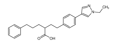 2-{2-[4-(1-ethyl-1H-pyrazol-4-yl)phenyl]ethyl}-5-phenylpentanoic acid结构式