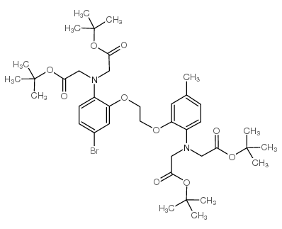 N-[2-[2-[2-[双[2-(1,1-二甲基乙氧基)-2-氧代乙基]氨基]-5-溴苯氧基]乙氧基]-4-甲基苯基]-n-[2-(1,1-二甲基乙氧基)-2-氧代乙基]-甘氨酸叔丁酯结构式