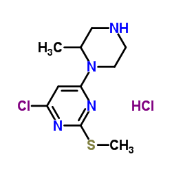 4-Chloro-6-(2-methyl-1-piperazinyl)-2-(methylsulfanyl)pyrimidine hydrochloride (1:1)结构式