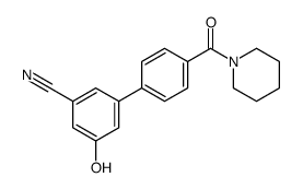 3-hydroxy-5-[4-(piperidine-1-carbonyl)phenyl]benzonitrile结构式