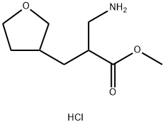 methyl 3-amino-2-(oxolan-3-ylmethyl)propanoate hydrochloride结构式