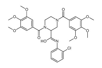 1,4-Bis(3,4,5-trimethoxybenzoyl)-N-(2-chlorophenyl)-2-piperazinecarbox amide Structure