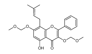 5-hydroxy-3,7-bis(methoxymethoxy)-8-(3-methylbut-2-en-1-yl)-2-phenyl-4H-chromen-4-one结构式