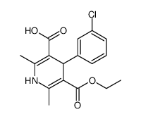 4-(3-chlorophenyl)-3-(ethoxycarbonyl)-2,6-dimethyl-1,4-dihydropyridine-5-carboxylic acid Structure