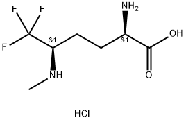 (2R,5R)-2-氨基-6,6,6-三氟-5-(甲基氨基)己酸盐酸盐结构式