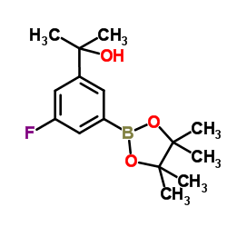 2-[3-Fluoro-5-(4,4,5,5-tetramethyl-1,3,2-dioxaborolan-2-yl)phenyl]-2-propanol Structure