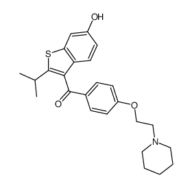 (6-hydroxy -2-isopropylbenzo[b]thien-3-yl)[4-[2-(1-piperidinyl)ethoxy]phenyl]methanone结构式