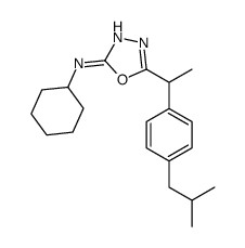 N-cyclohexyl-5-[1-[4-(2-methylpropyl)phenyl]ethyl]-1,3,4-oxadiazol-2-a mine Structure