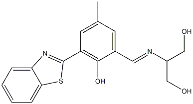 1,​3-​Propanediol, 2-​[[[3-​(2-​benzothiazolyl)​-​2-​hydroxy-​5-​methylphenyl]​methylene]​amino]​-结构式