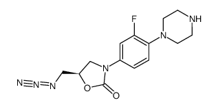 (R)-5-(azidomethyl)-3-(3-fluoro-4-(piperazin-1-yl)phenyl)oxazolidin-2-one Structure