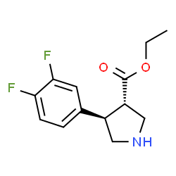 Trans-ethyl -4-(3,4-difluorophenyl)pyrrolidine-3-carboxylate hydrochloride Structure