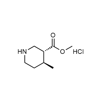 (3R,4S)-4-甲基哌啶-3-羧酸甲酯;盐酸盐结构式