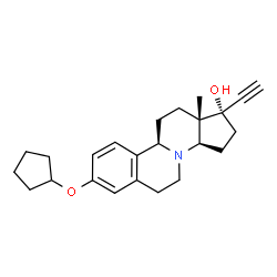 (17R)-3-(Cyclopentyloxy)-8-aza-19-norpregna-1,3,5(10)-trien-20-yn-17-ol结构式