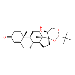 (20S)-17,21-[(tert-Butylboranediyl)bis(oxy)]-20-hydroxypregn-4-en-3-one structure