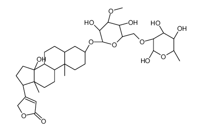 3β-[(2-O-β-D-Glucopyranosyl-3-O-methyl-6-deoxy-α-L-glucopyranosyl)oxy]-14-hydroxy-5β-card-20(22)-enolide Structure