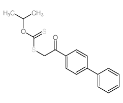 1-(4-phenylphenyl)-2-propan-2-yloxycarbothioylsulfanyl-ethanone结构式