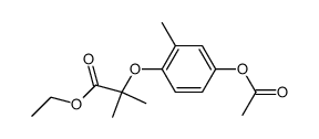 2-(4-Acetoxy-2-methyl-phenoxy)-2-methyl-propionic acid ethyl ester Structure