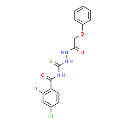 2,4-dichloro-N-{[2-(phenoxyacetyl)hydrazino]carbonothioyl}benzamide structure