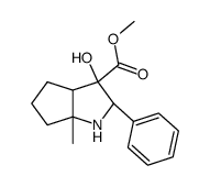 3-Hydroxy-6a-methyl-2-phenyl-octahydro-cyclopenta[b]pyrrole-3-carboxylic acid methyl ester Structure