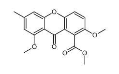 2,8-dimethoxy-6-methyl-9-oxo-9H-xanthene-1-carboxylic acid methyl ester Structure