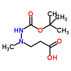 3-(1-Methyl-2-{[(2-methyl-2-propanyl)oxy]carbonyl}hydrazino)propanoic acid结构式