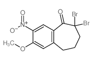 5H-Benzocyclohepten-5-one, 6,6-dibromo-6,7,8, 9-tetrahydro-2-methoxy-3-nitro- picture