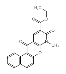 8-methyl-9,12-dioxo-8,12-dihydro-9H-benzo[5,6]chromeno[2,3-b]pyridine-10-carboxylic acid ethyl ester结构式