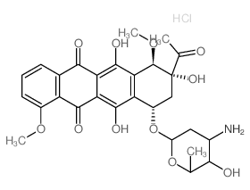 8-acetyl-10-(4-amino-5-hydroxy-6-methyl-oxan-2-yl)oxy-6,8,11-trihydroxy-1,7-dimethoxy-9,10-dihydro-7H-tetracene-5,12-dione Structure