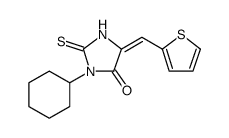 4-Imidazolidinone, 3-cyclohexyl-5-(2-thienylmethylene)-2-thioxo structure