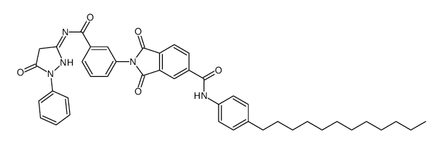 2-[3-[[(4,5-dihydro-5-oxo-1-phenyl-1H-pyrazol-3-yl)amino]carbonyl]phenyl]-N-(4-dodecylphenyl)-2,3-dihydro-1,3-dioxo-1H-isoindole-5-carboxamide structure