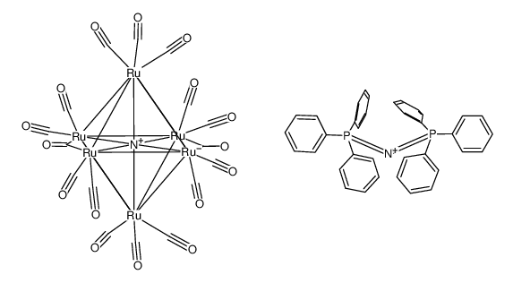 bis(triphenylphosphine)nitrogen(1+){Ru6N(CO)16} Structure