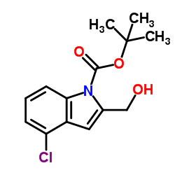 tert-butyl 4-chloro-2-(hydroxymethyl)-1H-indole-1-carboxylate structure