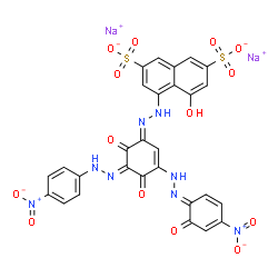 disodium 4-[[2,4-dihydroxy-5-[(2-hydroxy-4-nitrophenyl)azo]-3-[(4-nitrophenyl)azo]phenyl]azo]-5-hydroxynaphthalene-2,7-disulphonate Structure