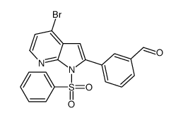 3-[4-Bromo-1-(phenylsulfonyl)-1H-pyrrolo[2,3-b]pyridin-2-yl]benza ldehyde picture