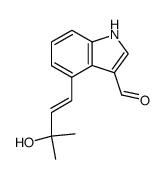 1-(3-formylindol-4-yl)-3-methyl-1-buten-3-ol结构式