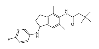 N-(1-(6-fluoropyridin-3-ylamino)-4,6-dimethyl-2,3-dihydro-1H-inden-5-yl)-3,3-dimethylbutanamide结构式