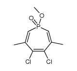 4,5-dichloro-1-methoxy-3,6-dimethylphosphacyclohepta-2,4,6-triene 1-oxide结构式